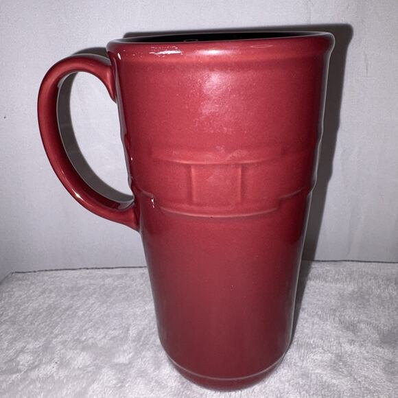 Longaberger Pottery Woven Traditions Tall Paprika Coffee Mug/Cup - Picture 3 of 5